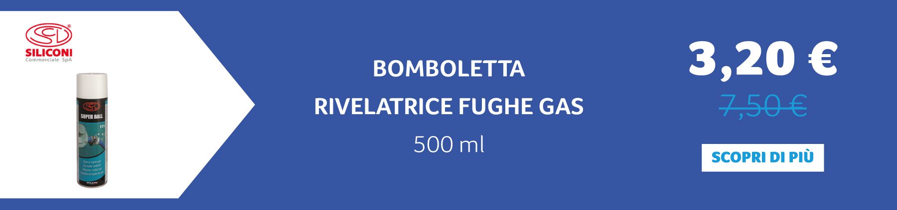 Siliconi - Bomboletta rivelatrice fughe gas 500 ml. 3,20 € anziché 7,50 €