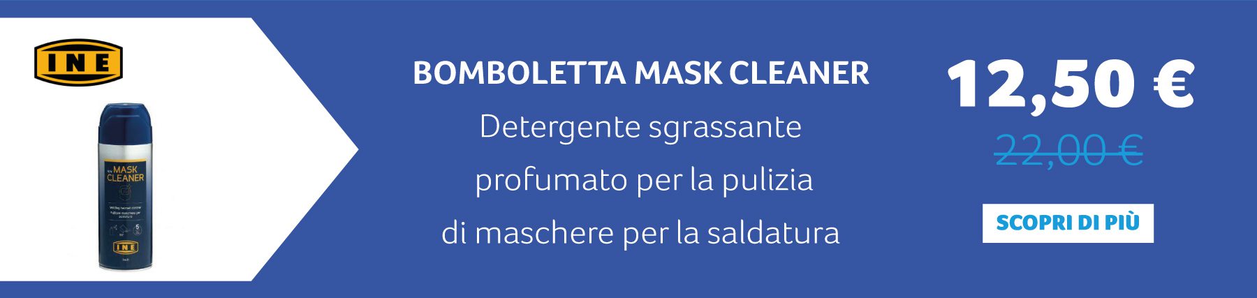 INE - Bomboletta Mask Cleaner Detergente sgrassante profumato per la pulizia di maschere per la saldatura. 12,50 € anziché 22,00 €